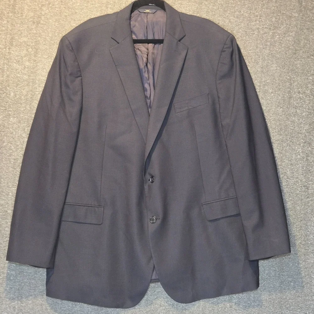 Brooks Brothers 346 Men Blazer 50L Navy Wool Blend‎ Stretch Suit Jacket